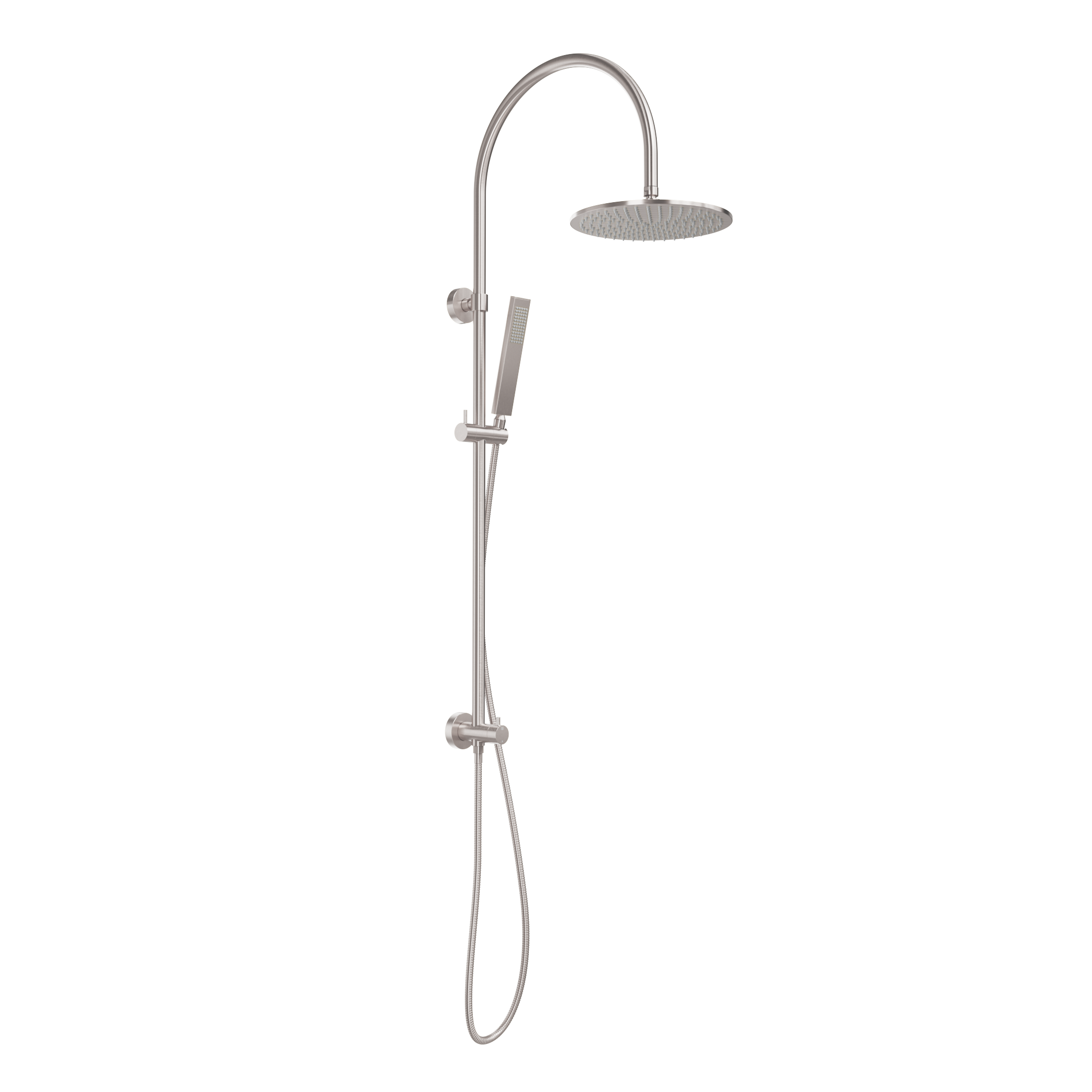 Elysian Gooseneck Shower Rail Set - Brushed Nickel