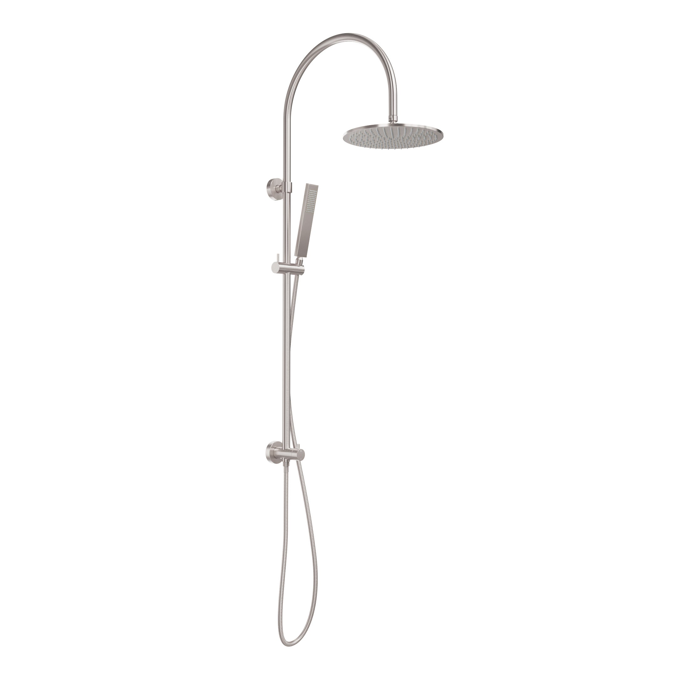 Elysian Gooseneck Shower Rail Set - Brushed Nickel