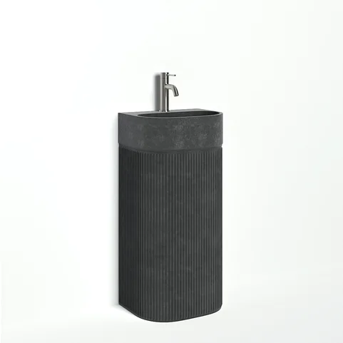 Nelios Concrete Pedestal Basin - Grey