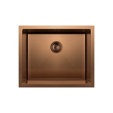 Sola Outdoor Single Sink 550mm (Overflow) - Brushed Copper