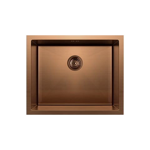 Seba - Single Sink 550mm - Brushed Copper (Overflow)