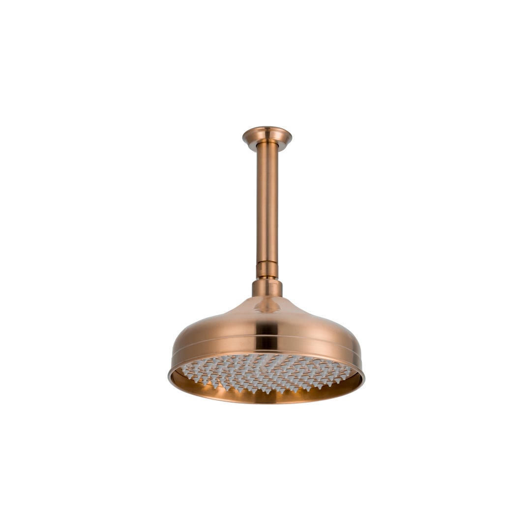 Kingsley Shower Dropper 150mm and Head Set - Brushed Copper