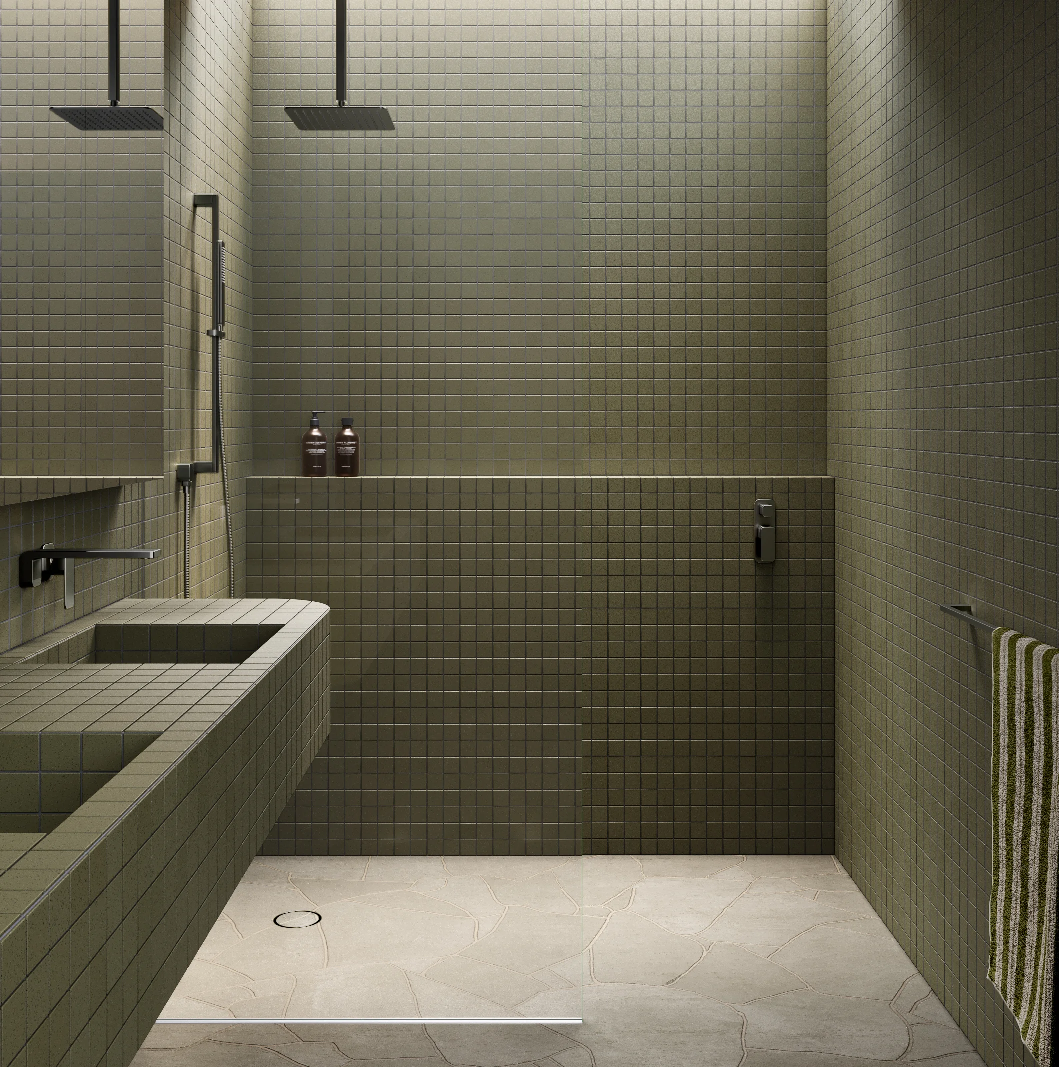 Shower Full%20Shot NESSO Shower%20Dropper-Towel%20Rail with%20towel BG