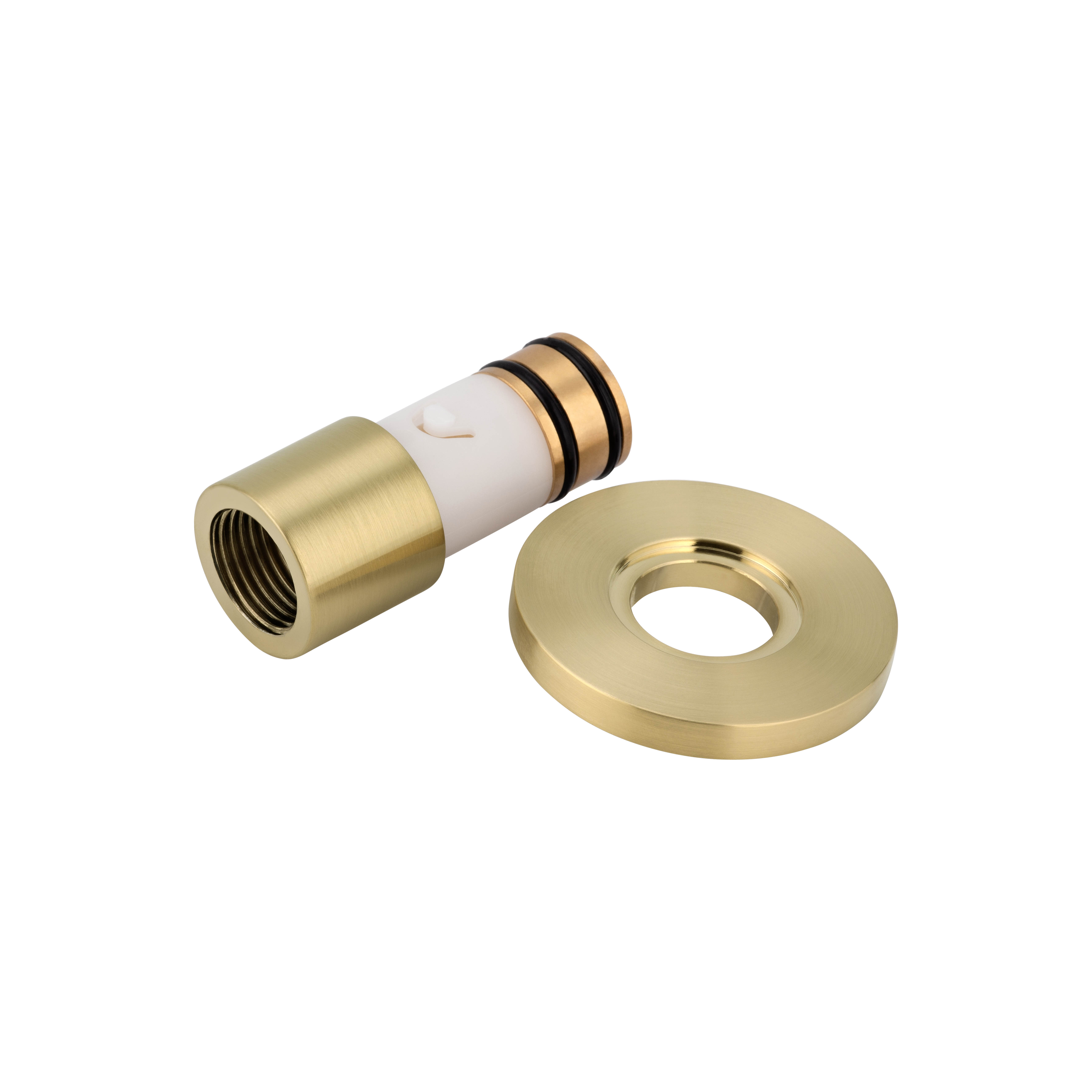 Swivel Bench Mounted Spout - Female Adapter - Brushed Brass