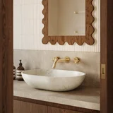 Pedra Oval Basin Carrara Marble V1