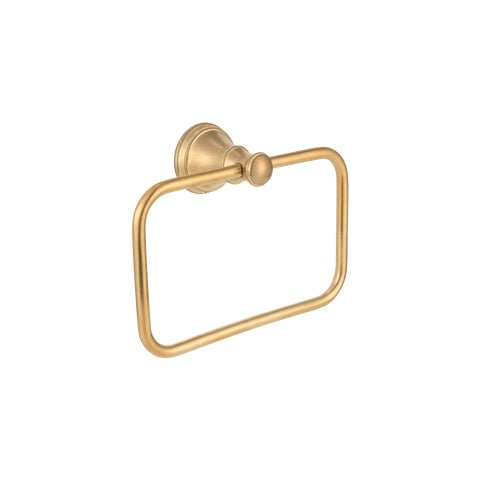 Kingsley Hand Towel Holder - Tumbled Aged Brass