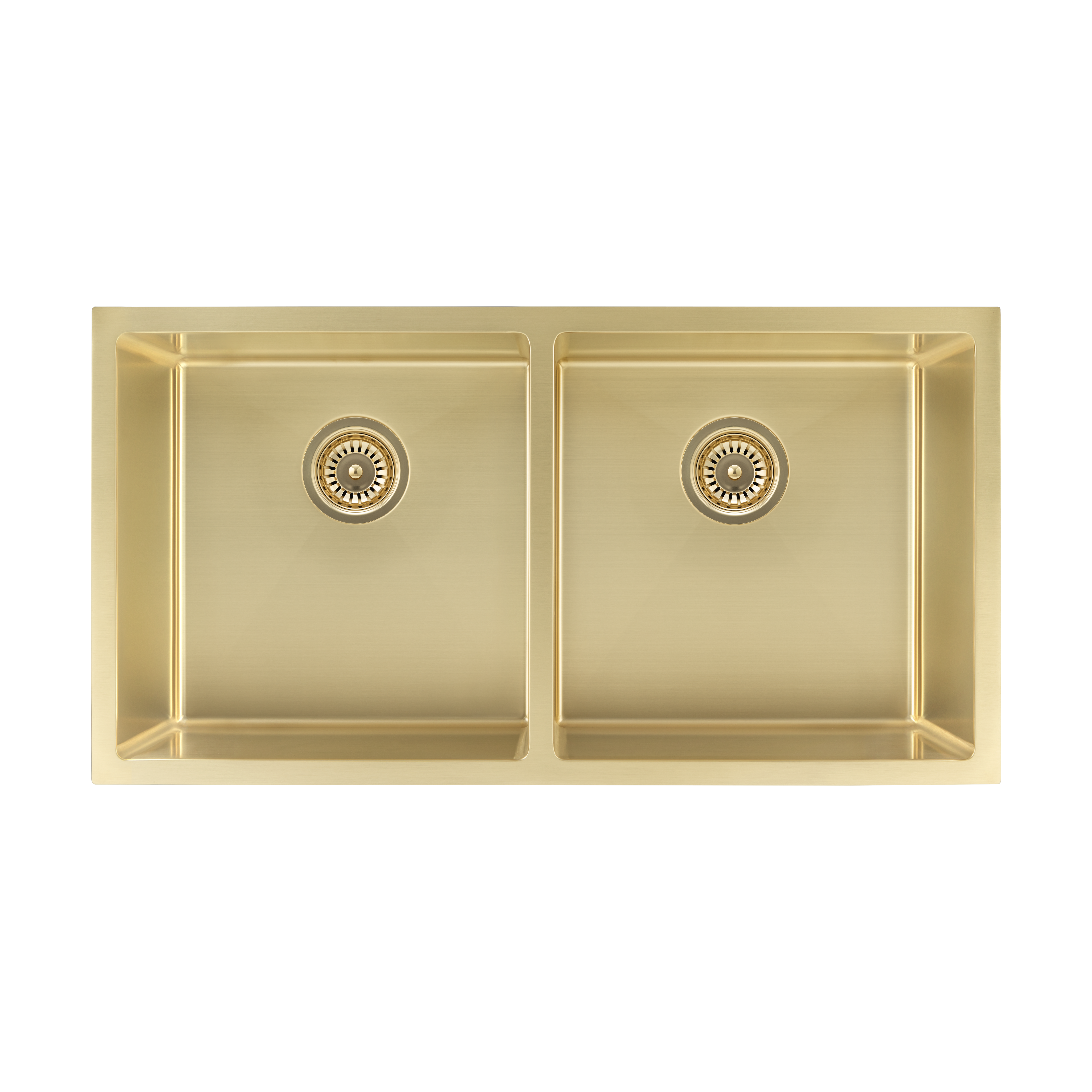 Zalo Double Kitchen Sink 855mm - Brushed Brass