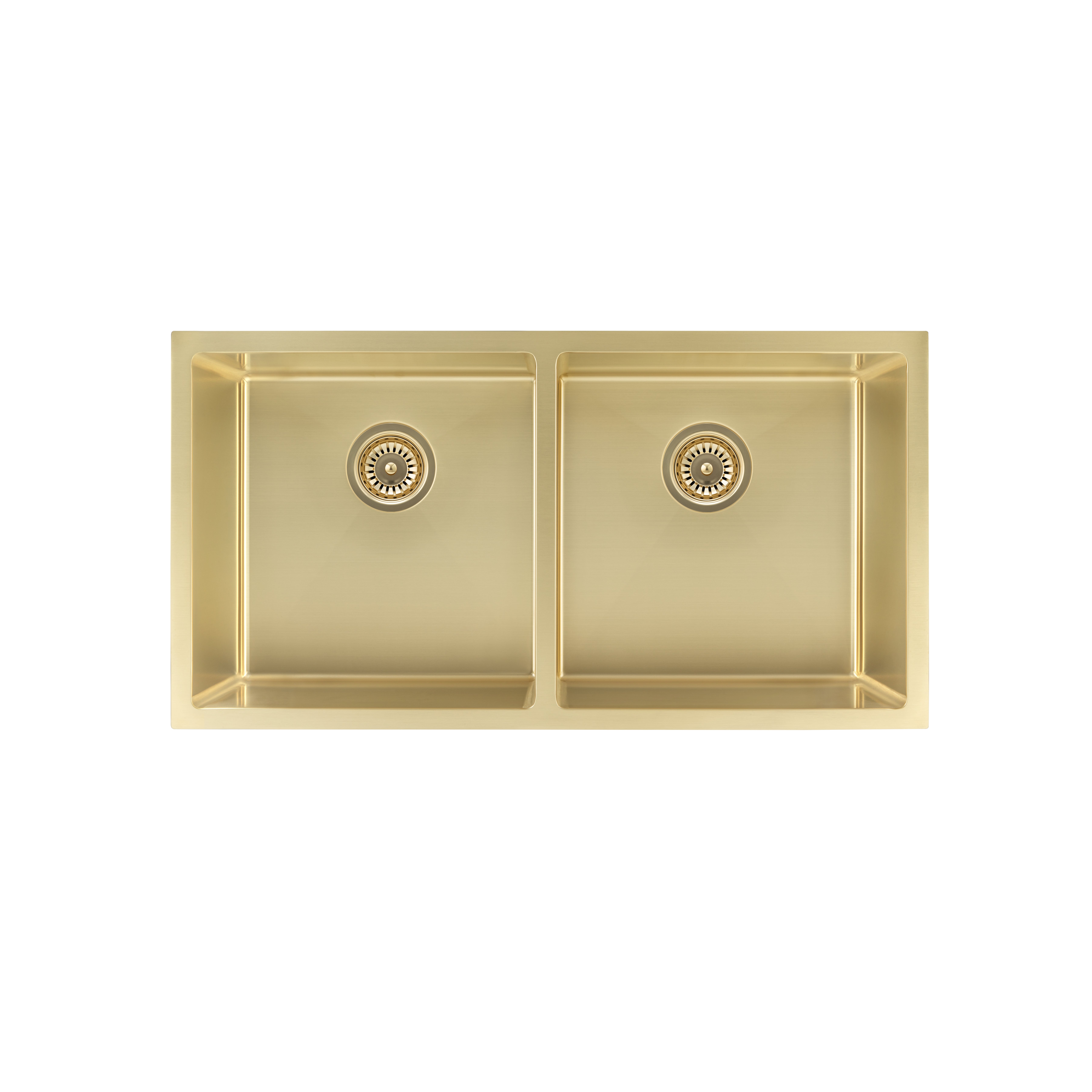 Zalo Double Kitchen Sink 855mm - Brushed Brass