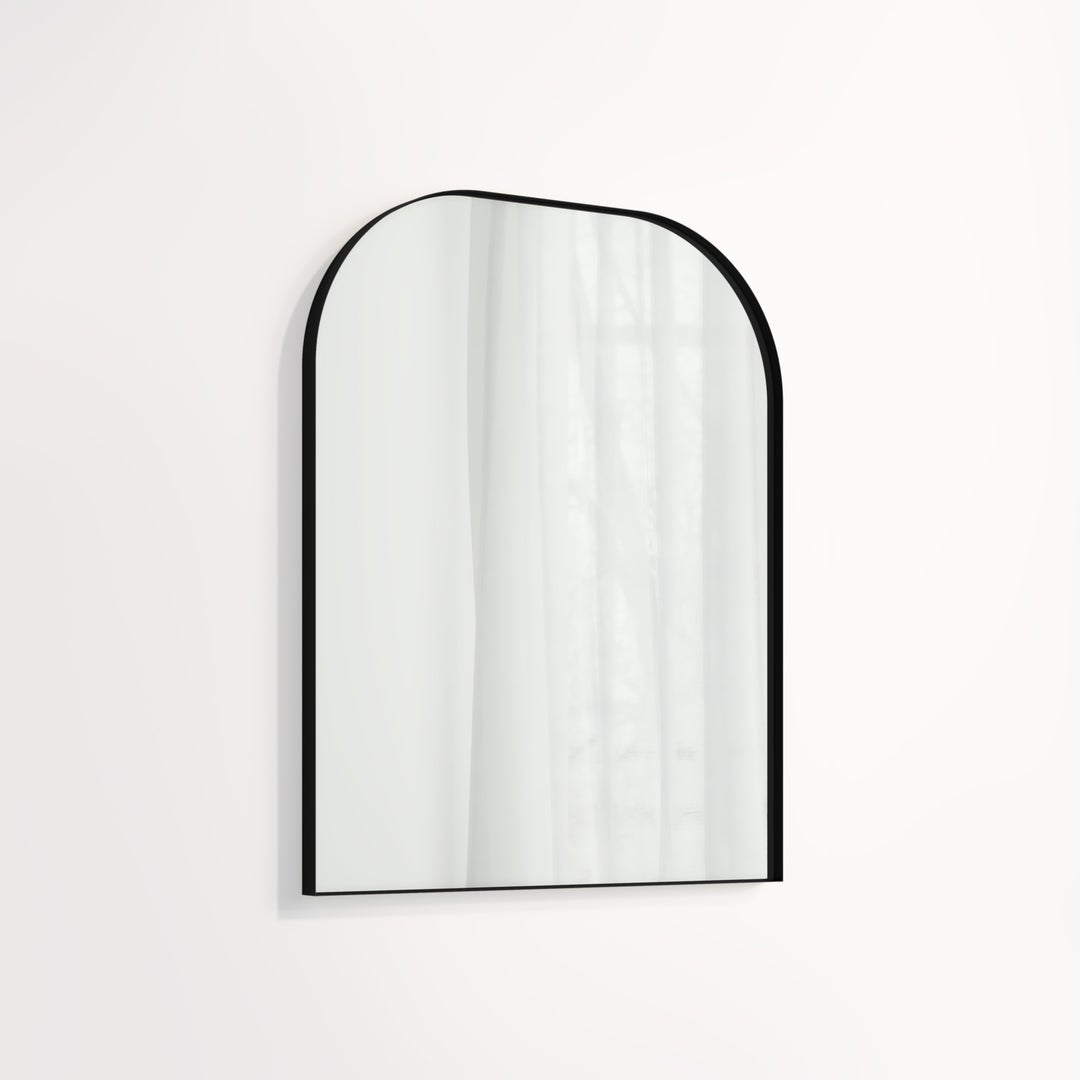Arch Wall Mirror 600 x 750mm - Matte Black