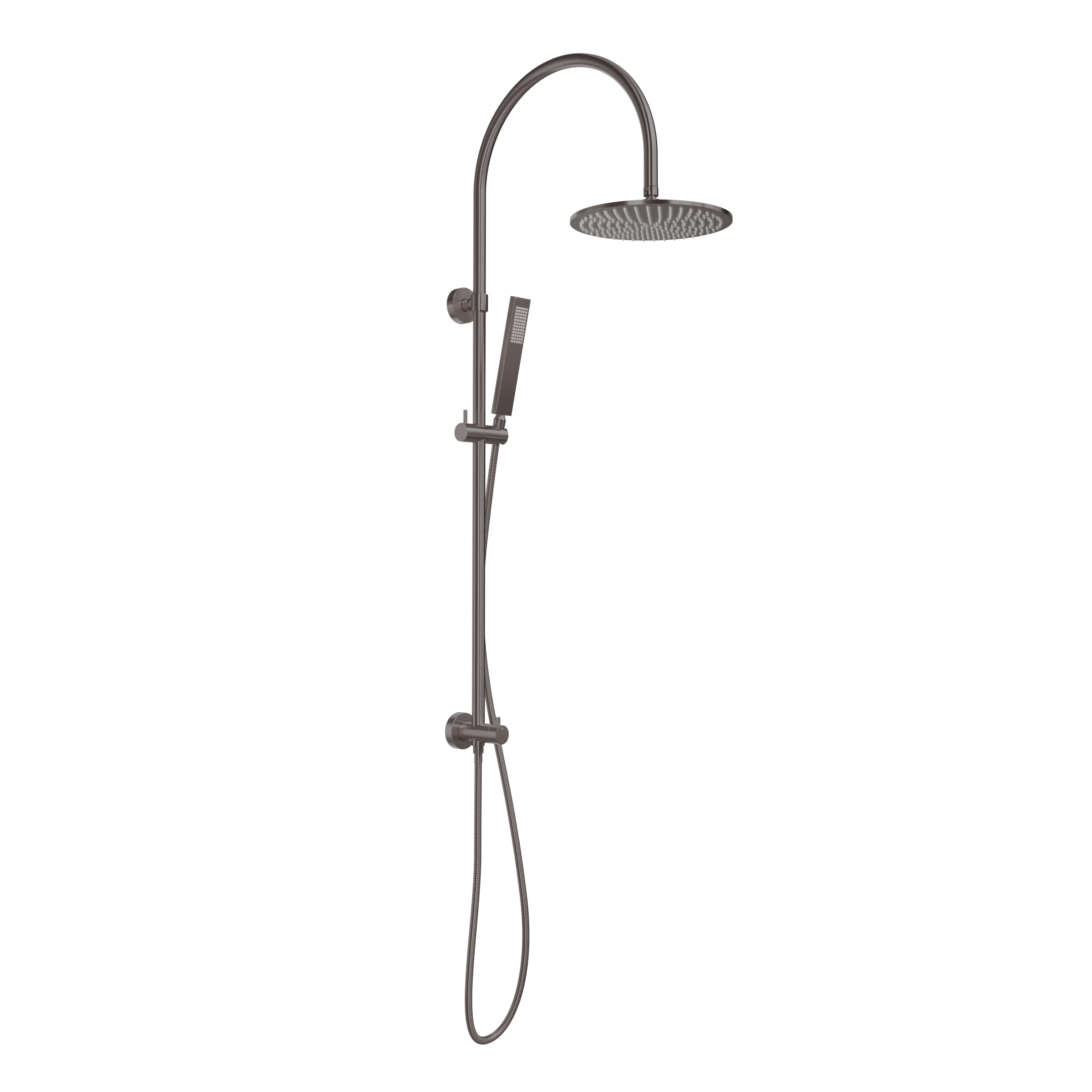 Elysian Gooseneck Shower Rail Set - Brushed Gunmetal