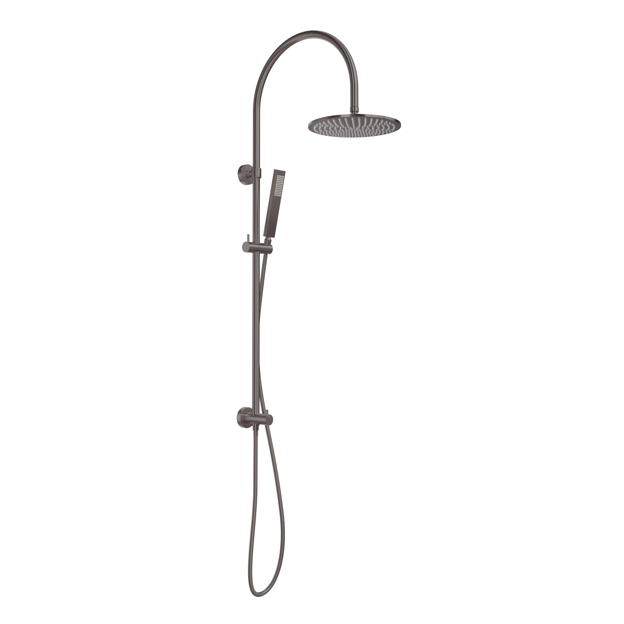 Elysian Gooseneck Shower Rail Set - Brushed Gunmetal
