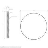 Lexi Handmade Mirror 800mm - Brushed Brass - Specifications 1