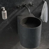Side Angle Atelis Wall Mounted Basin Grey