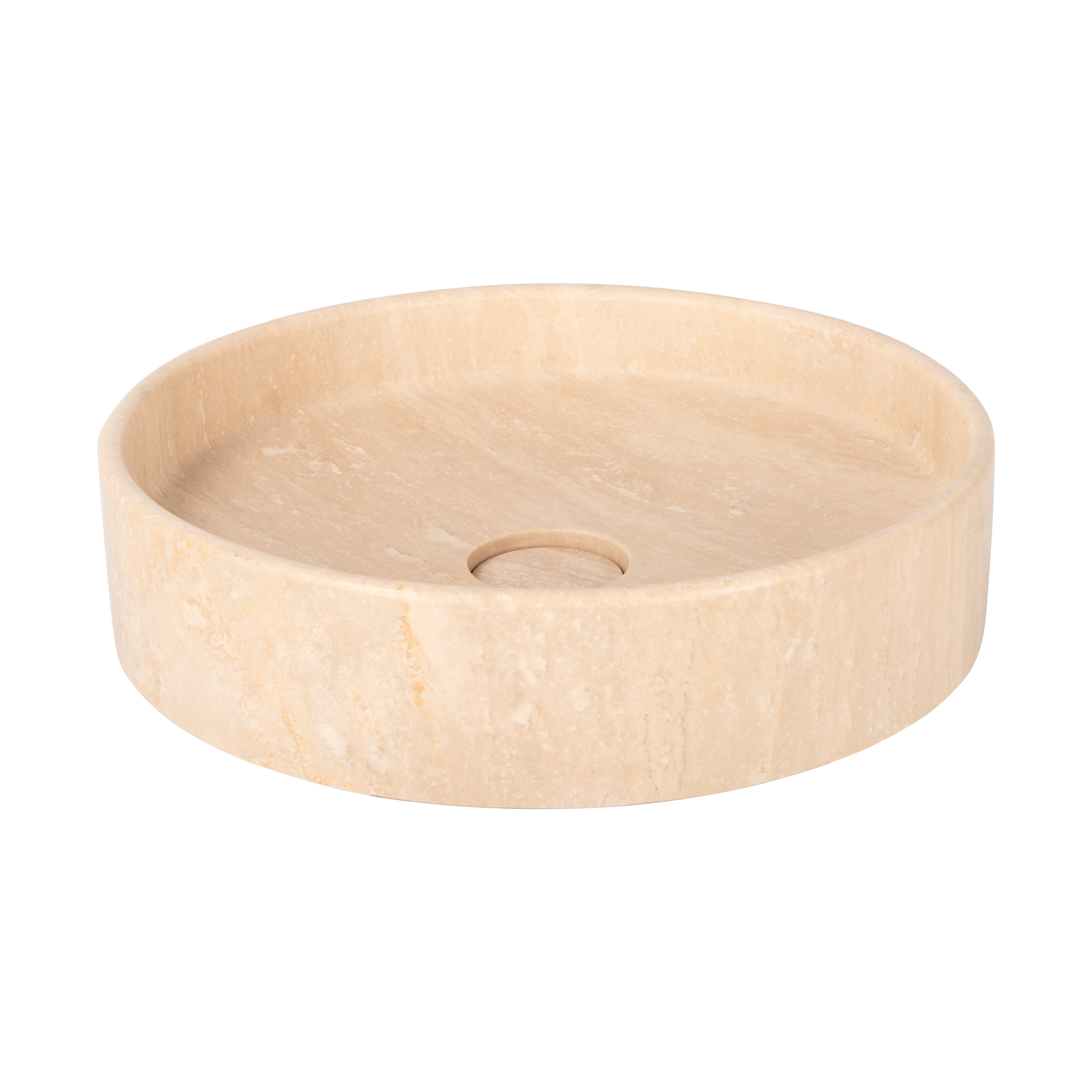 Pedra Round Basin BeigeTrav Side 2
