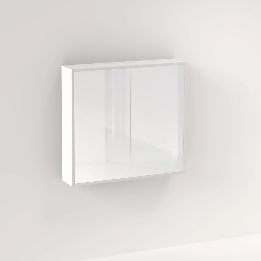 Myra 2 Door Mirror Cabinet 864mm - Matte White 2PAC - Feature