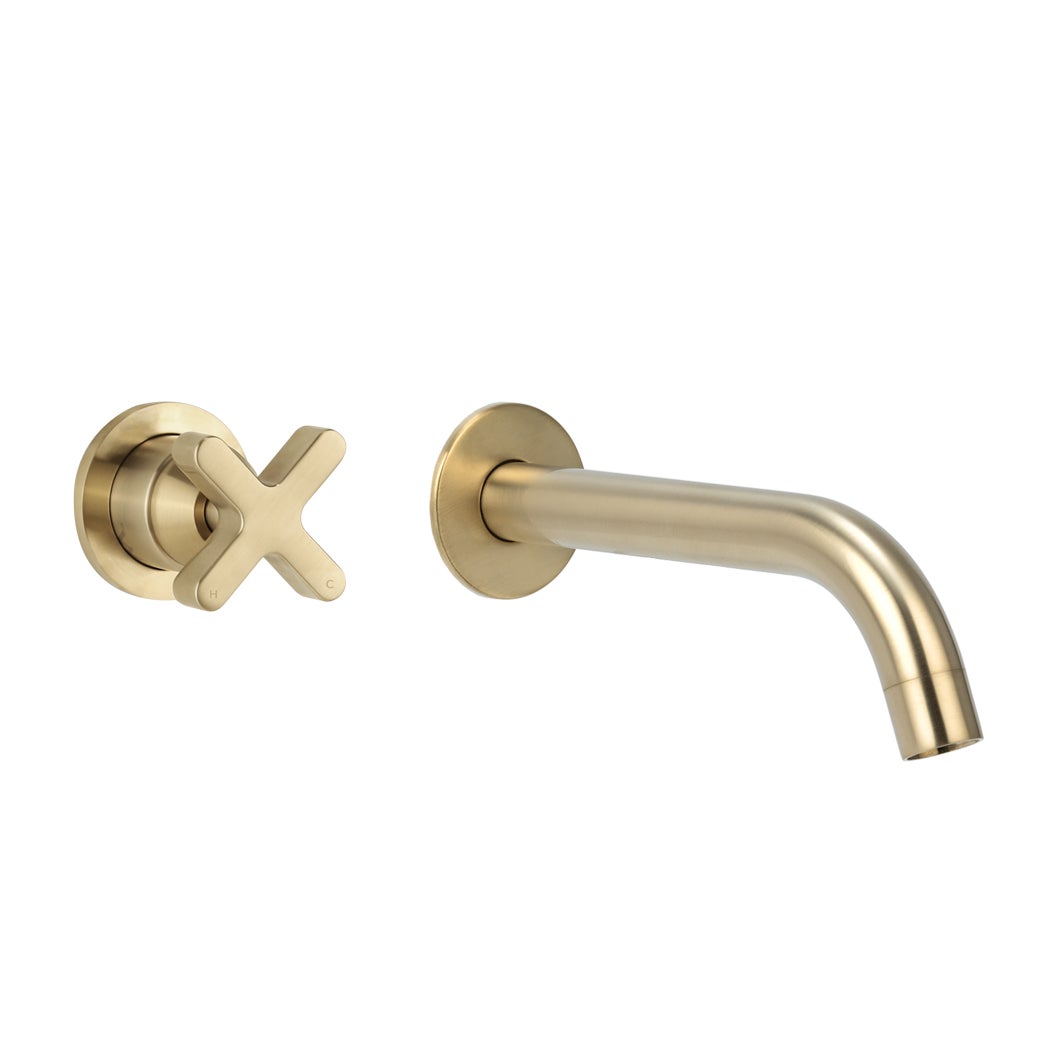 Cross%20Progressive%20Mixer%20%20amp%20%20Spout%20Set%20-%20Brushed%20Brass%20-%20Feature