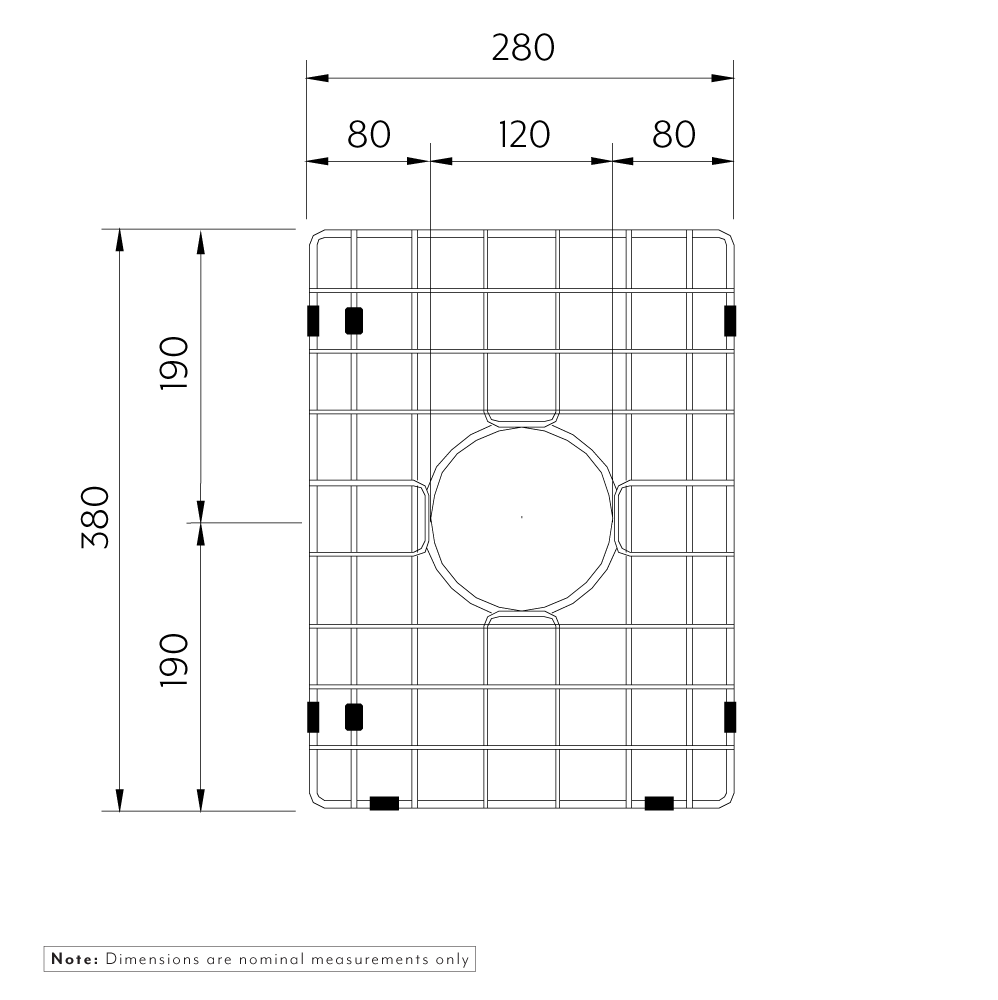 Ontario B Sink Protector - Brushed Brass - Specifications 1