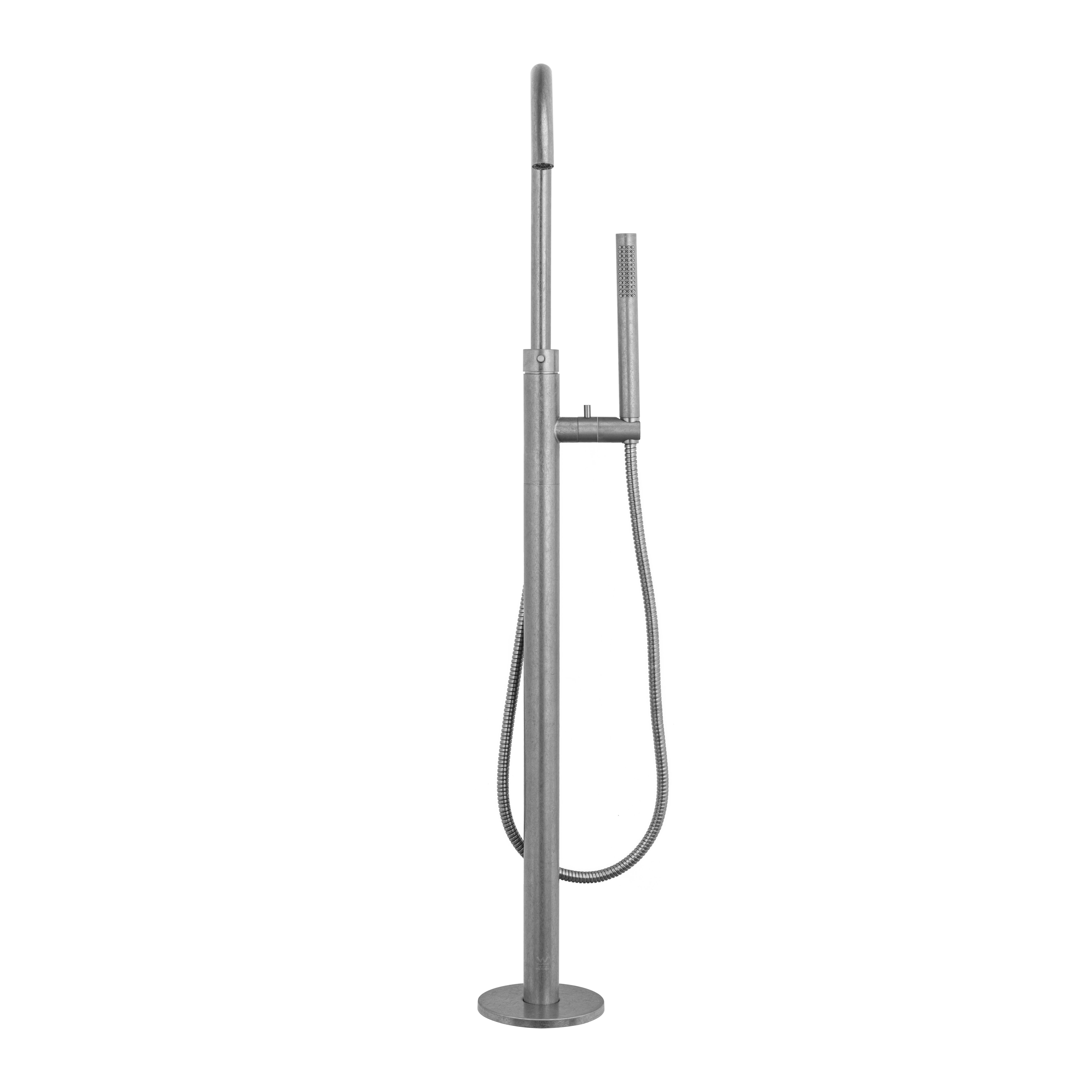 17904%20Elysian%20Floor%20Mounted%20Bath%20Filler%20with%20Hand%20Shower Front Antique%20Steel