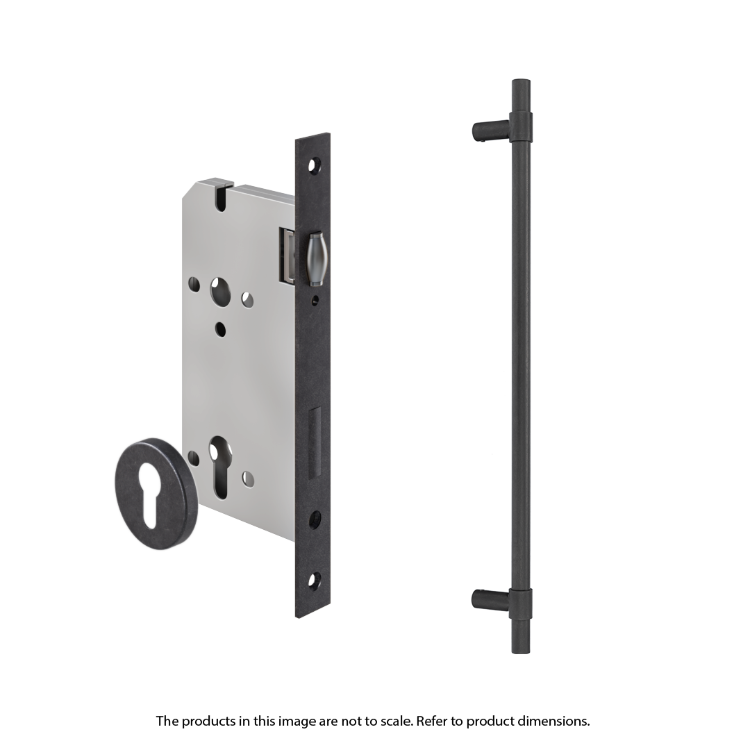 Modi Adjustable Entry Door Pull & Lock Set 600mm - Antique Slate