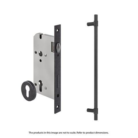 Modi Adjustable Entry Door Pull & Lock Set 600mm - Antique Slate