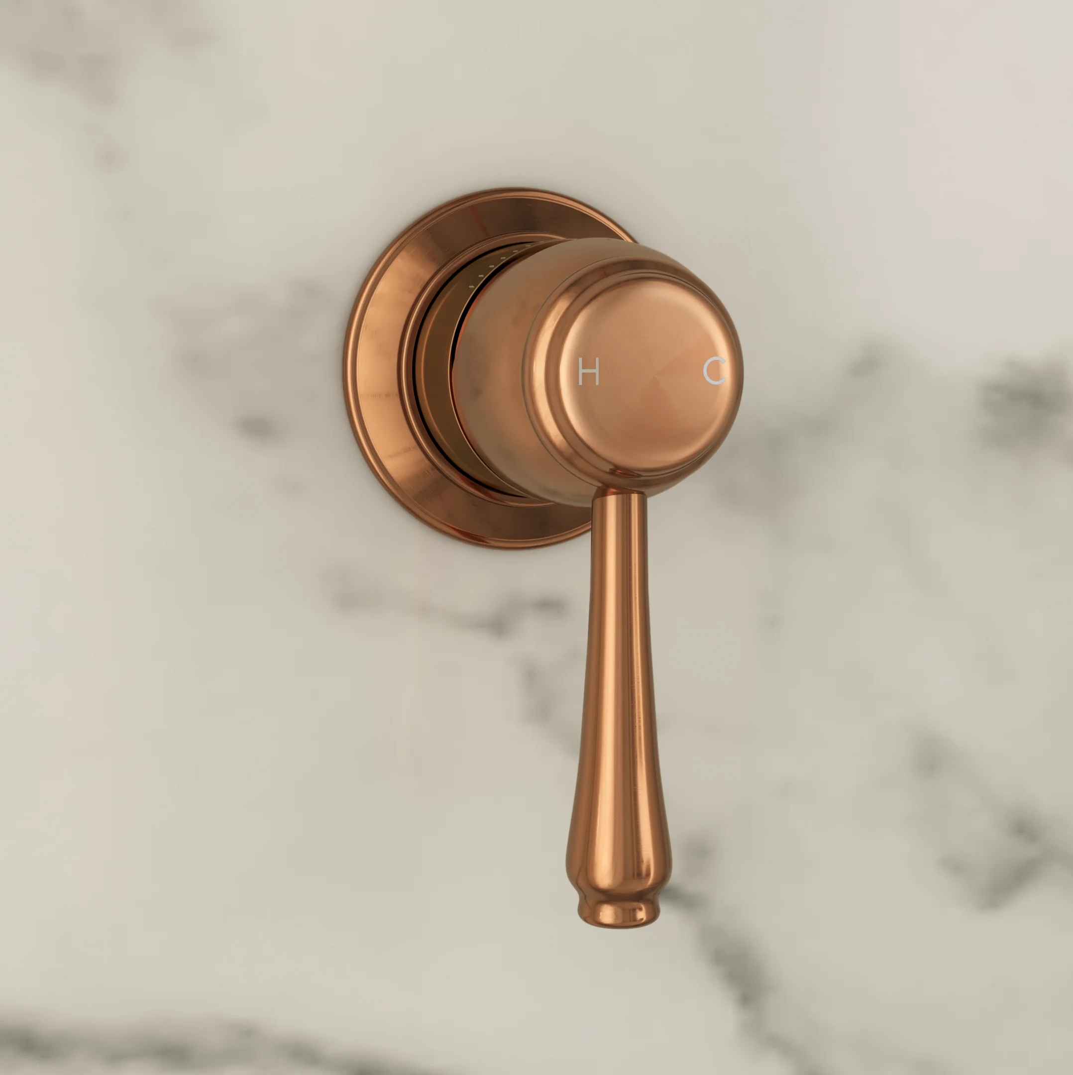 Kingsley Thermostatic Shower Mixer -In Setting Closeup BC