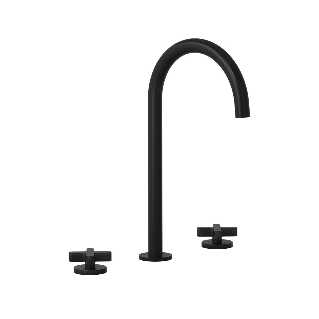 Cross Assembly Bench Mounted Set - Matte Black