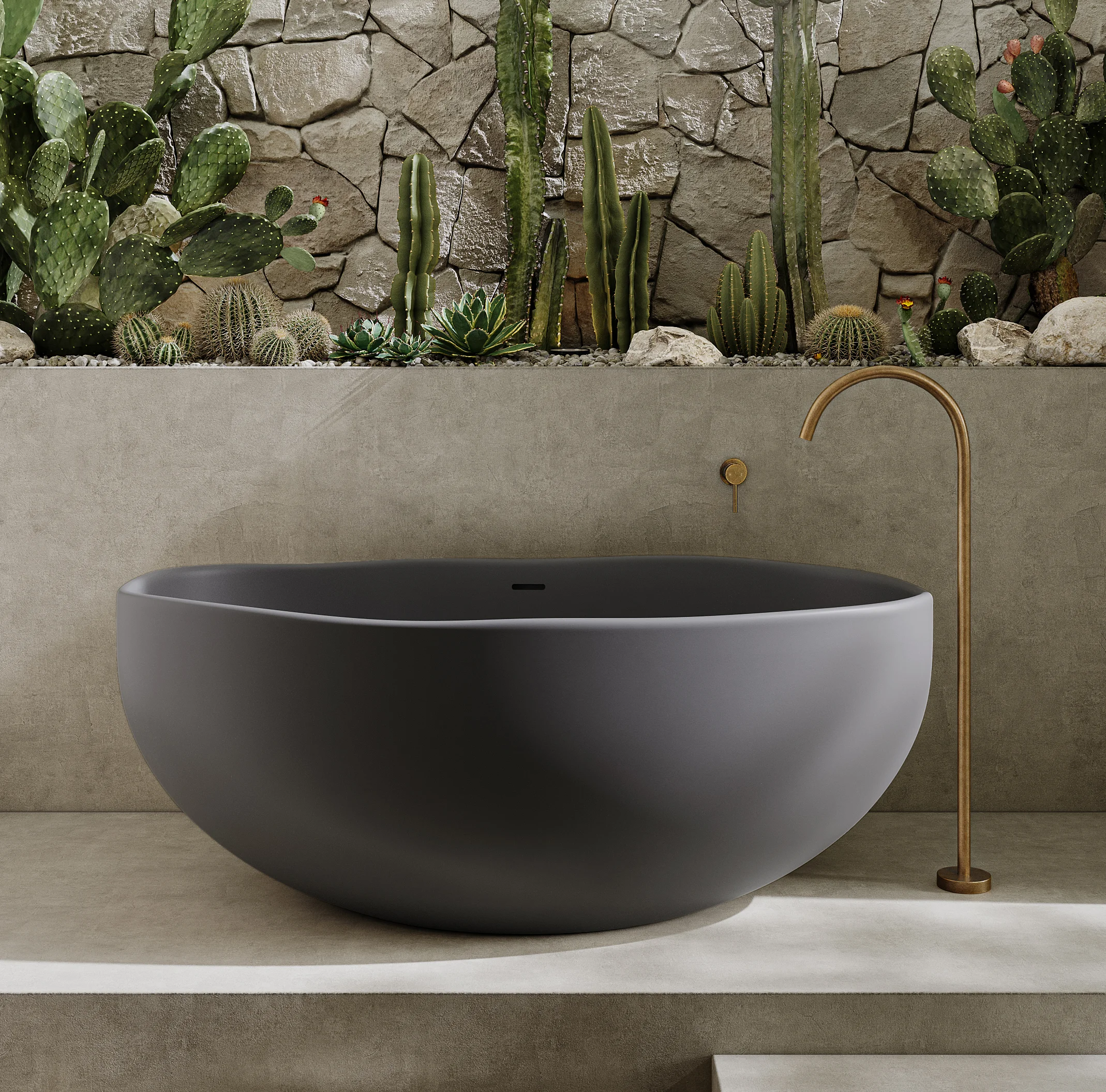 Melia%20Concrete%20Bath%20Sola%20Bath%20Filler Insetting FullShot GreyBath AntiqueAurum