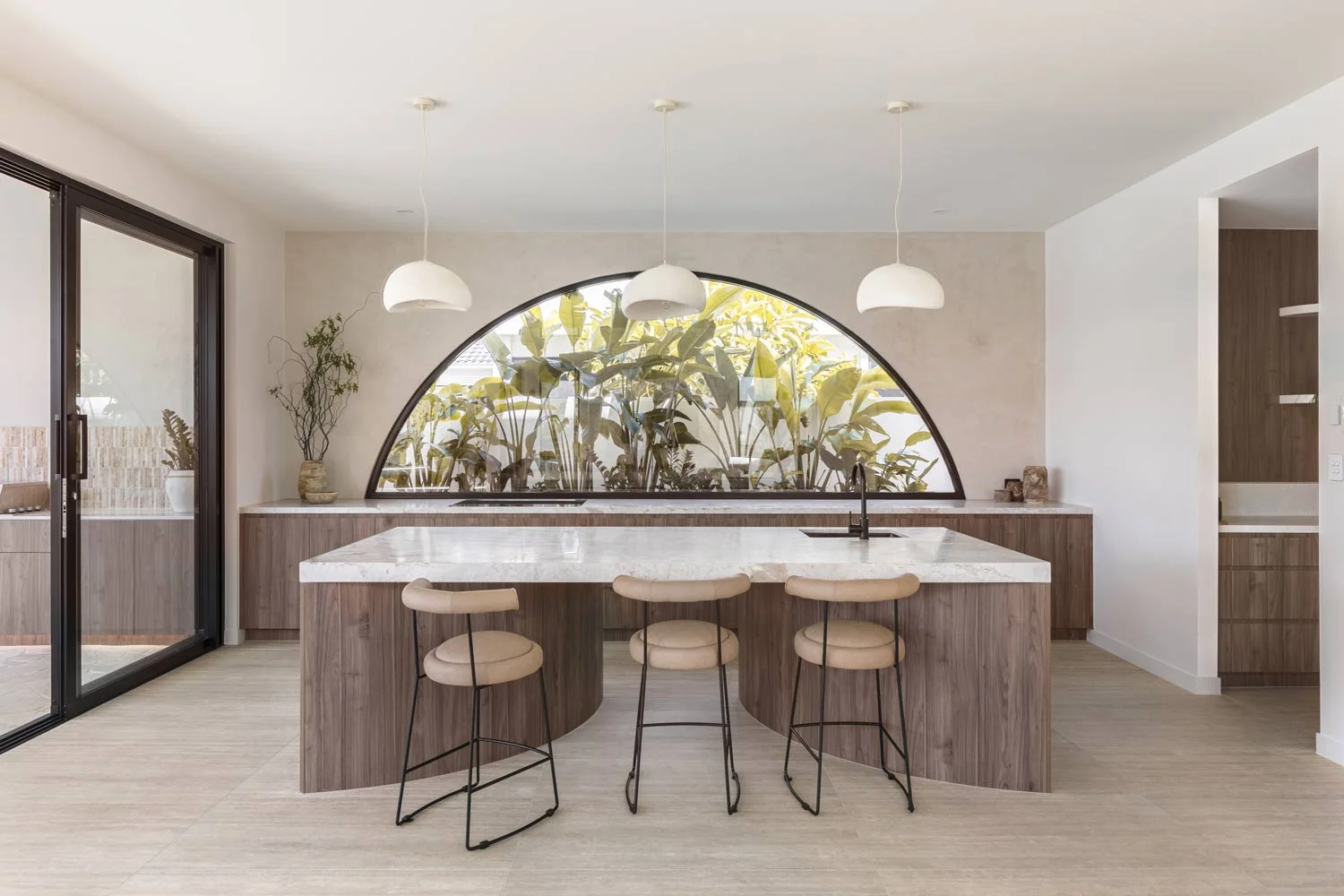 Luxury-Modern-Kitchen-Design-Neutral-Kitchen-Render-Walls-Wallnut-Timber-Cabinetry