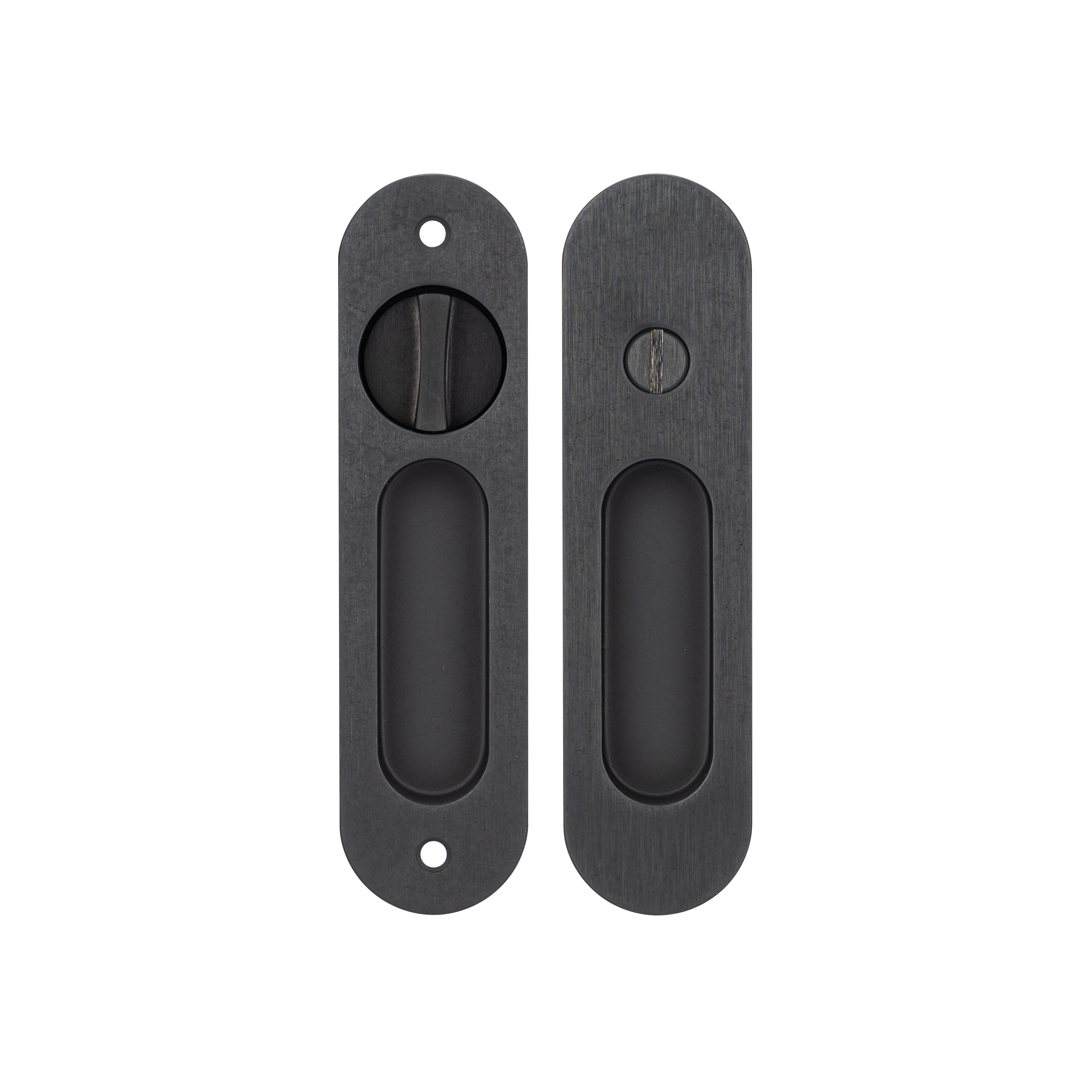 Leroy Sliding Door Privacy Set - Antique Slate