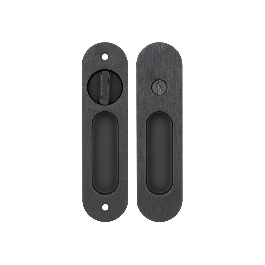 Leroy Sliding Door Privacy Set - Antique Slate
