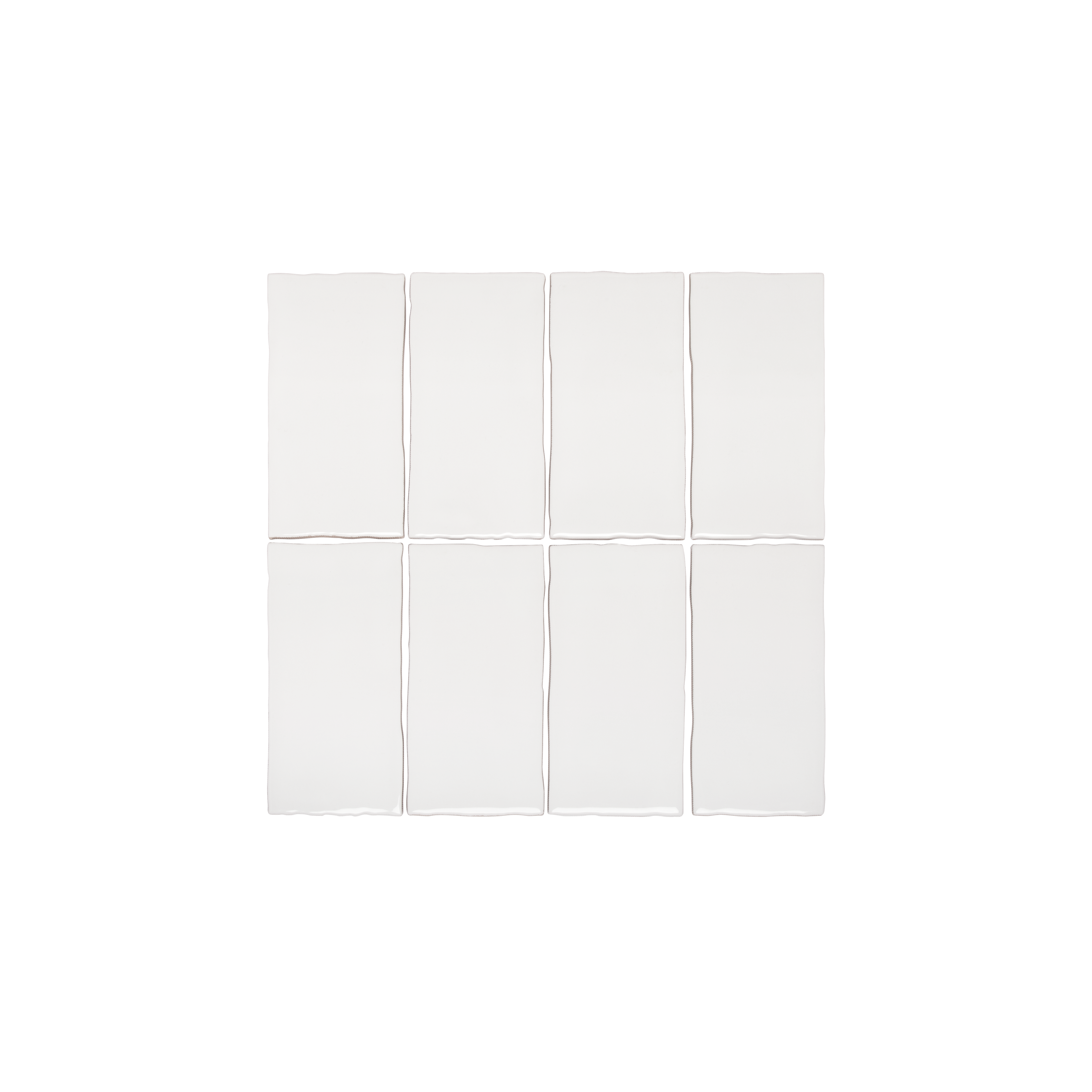 Tropea Natural Edge Rectangle Tile - Gloss White