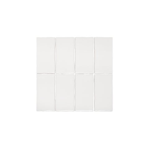 Tropea Natural Edge Rectangle Tile - Gloss White