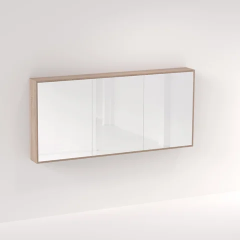 Myra 3 Door Mirror Cabinet 1728mm - White Ash Oak
