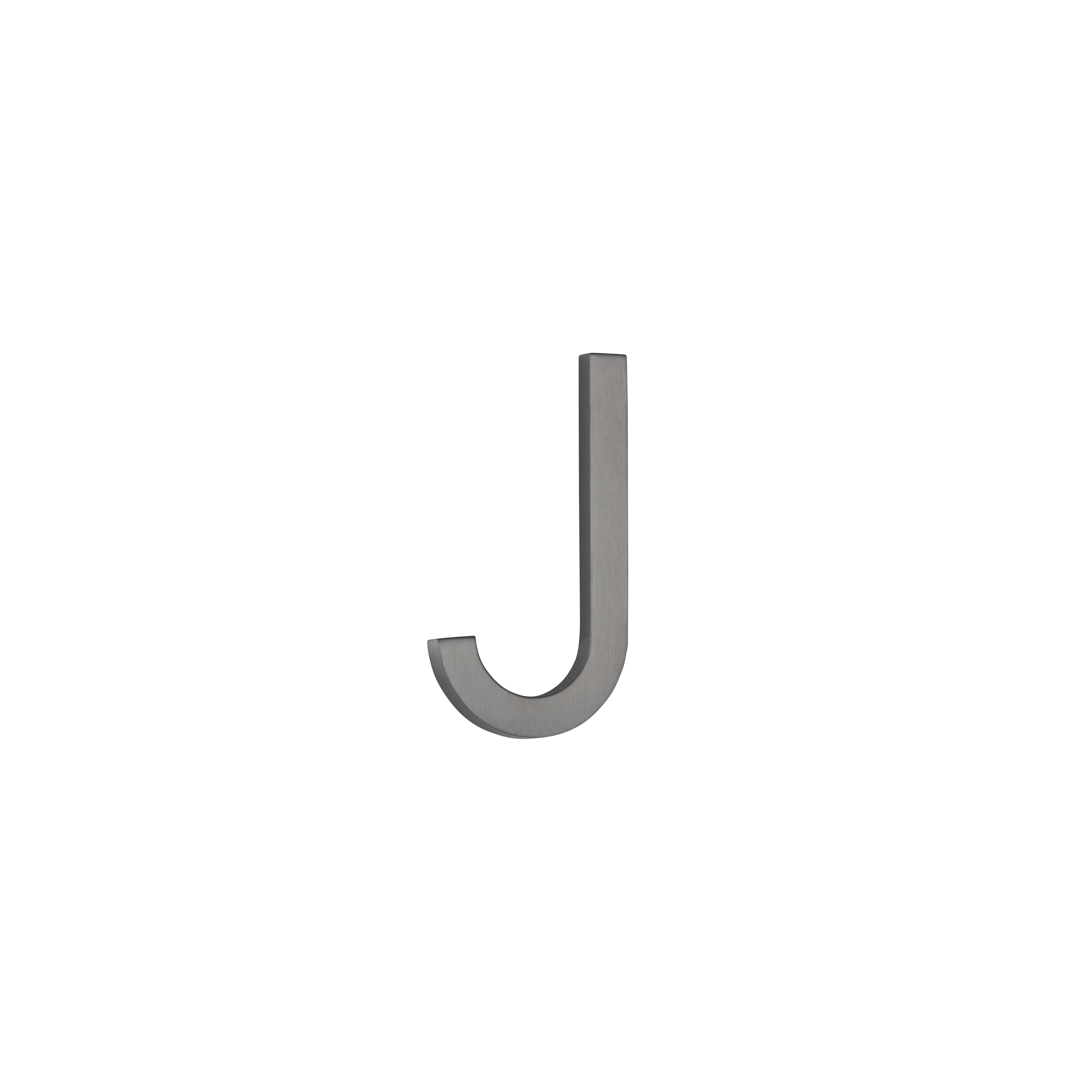 J Letter - 60mm - Brushed Gunmetal