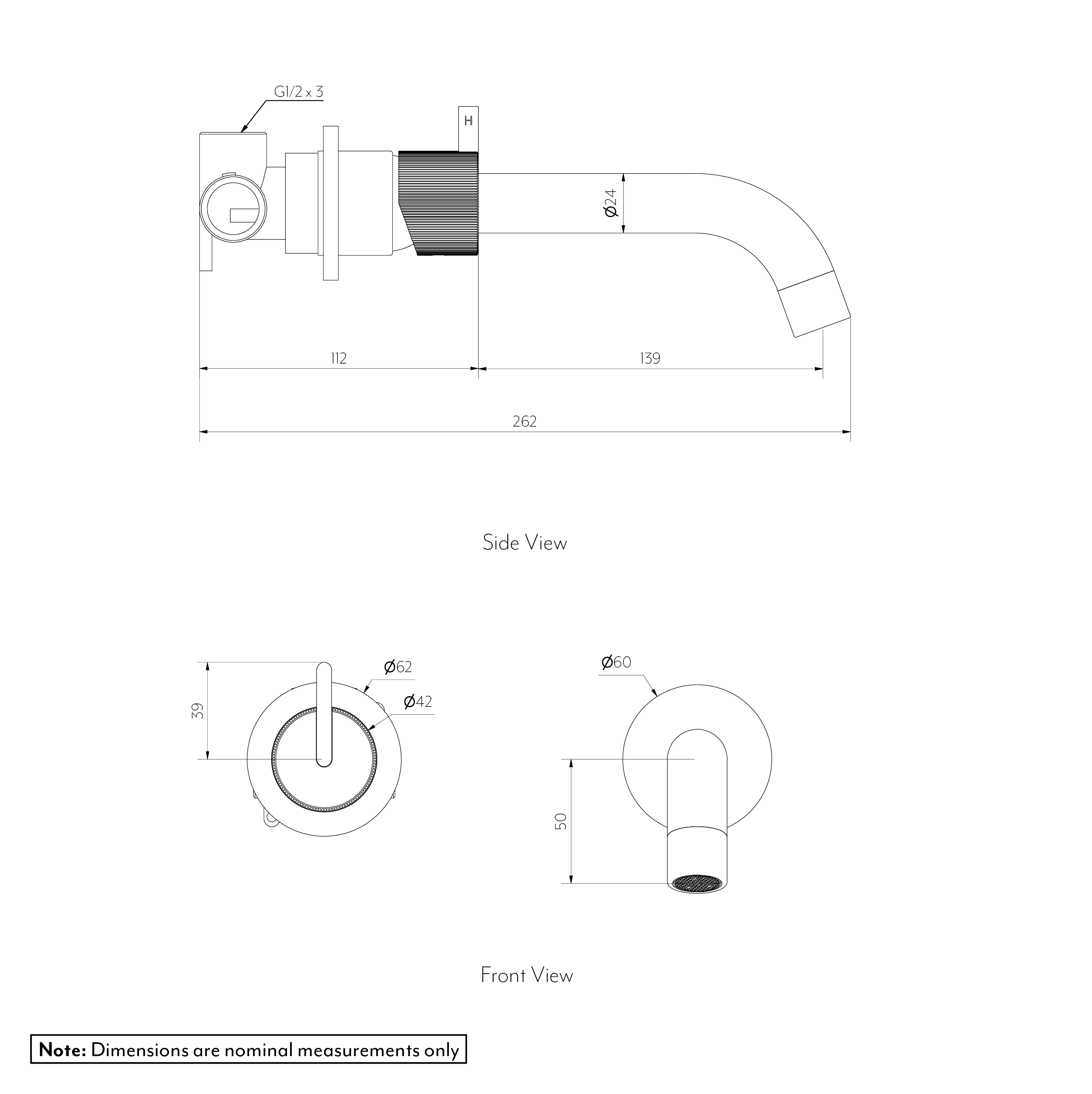 Namika Minimal wall Mounted Set - SPEC