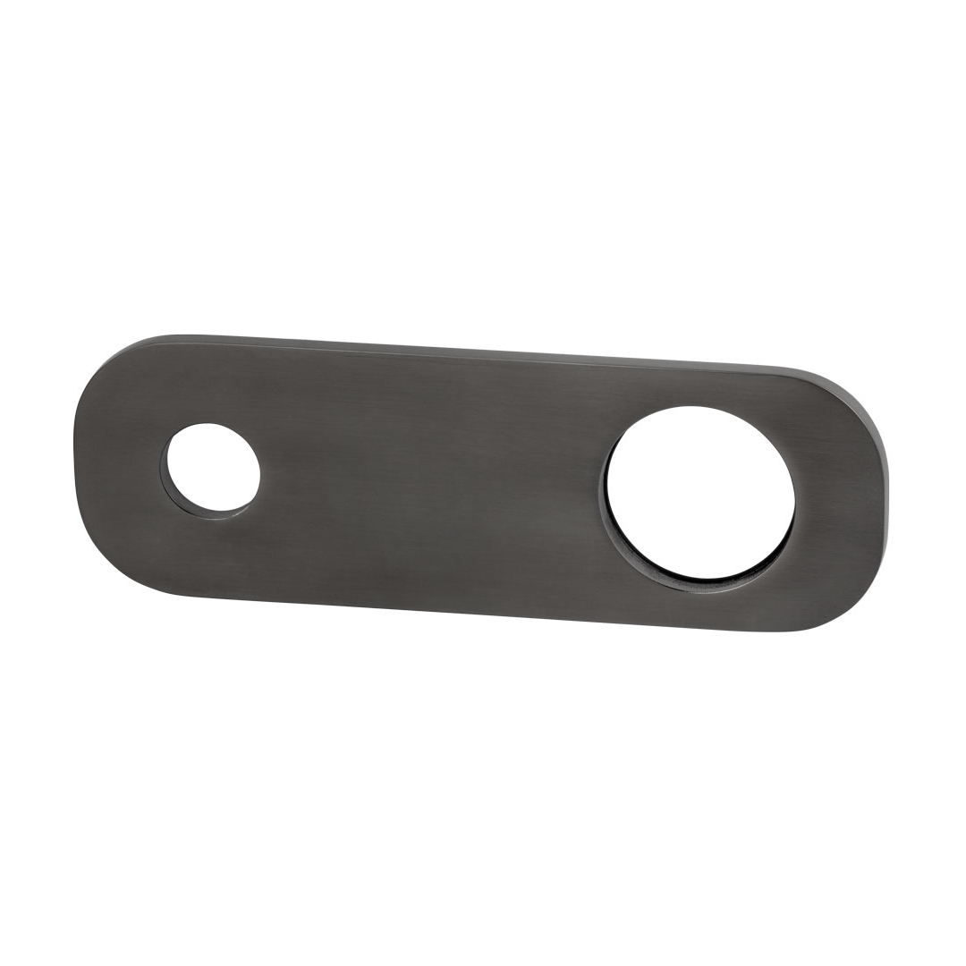 Rounded Rectangle Mixer & Spout Backplate - Brushed Gunmetal
