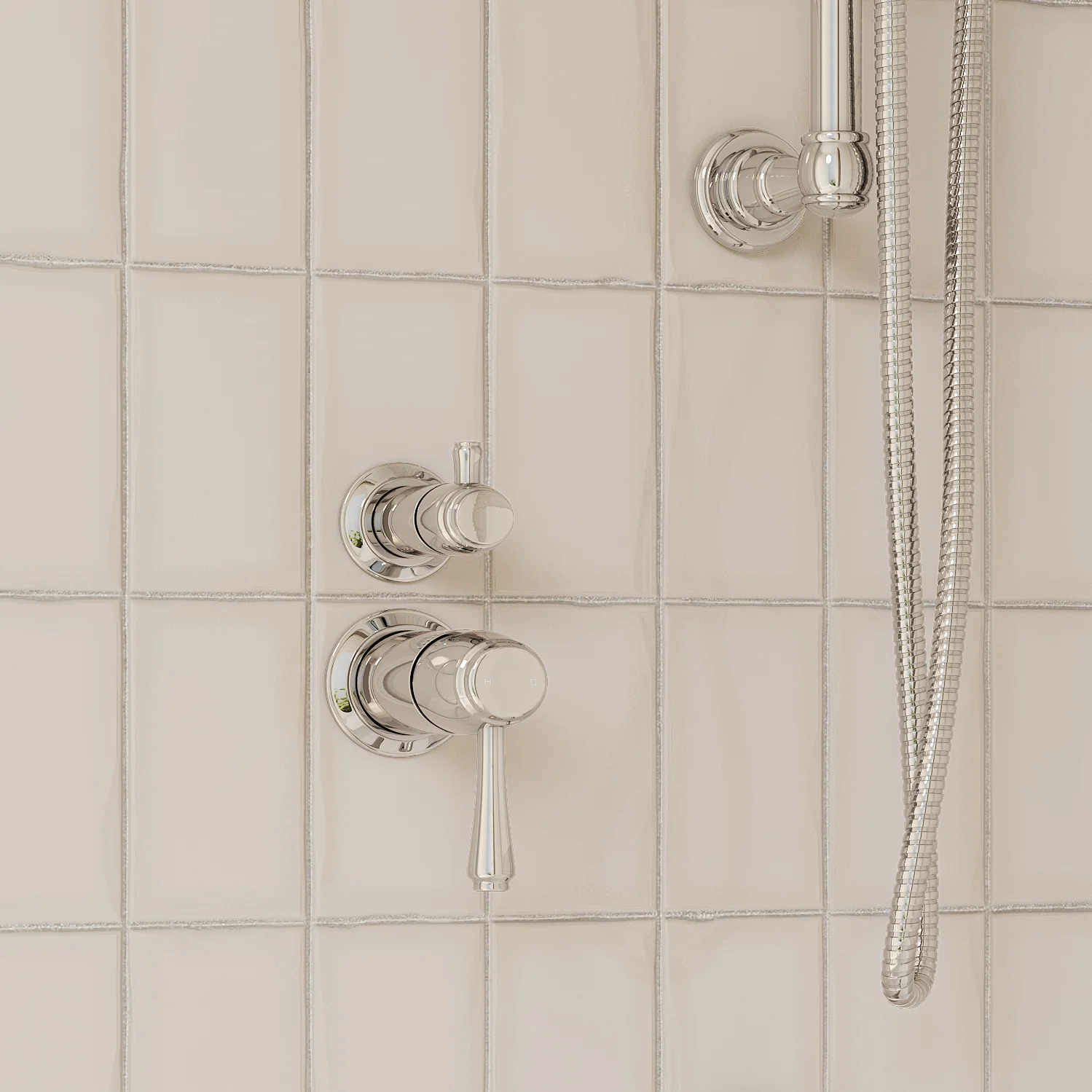 Kingsley thermostatic diverter 2-3 way insetting CloseUp PSS