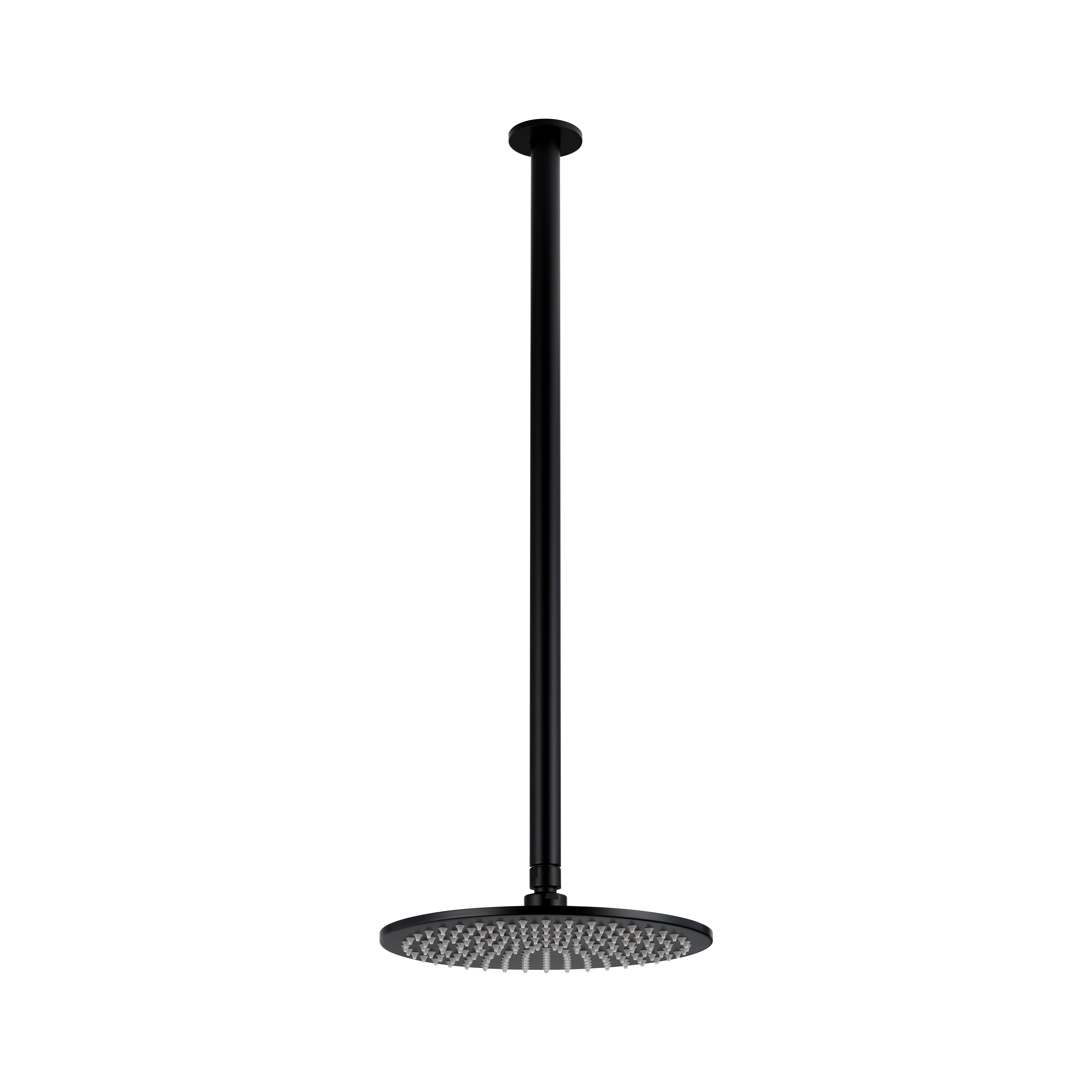 Shower Dropper Extended Round 600mm & Head Set - Matte Black