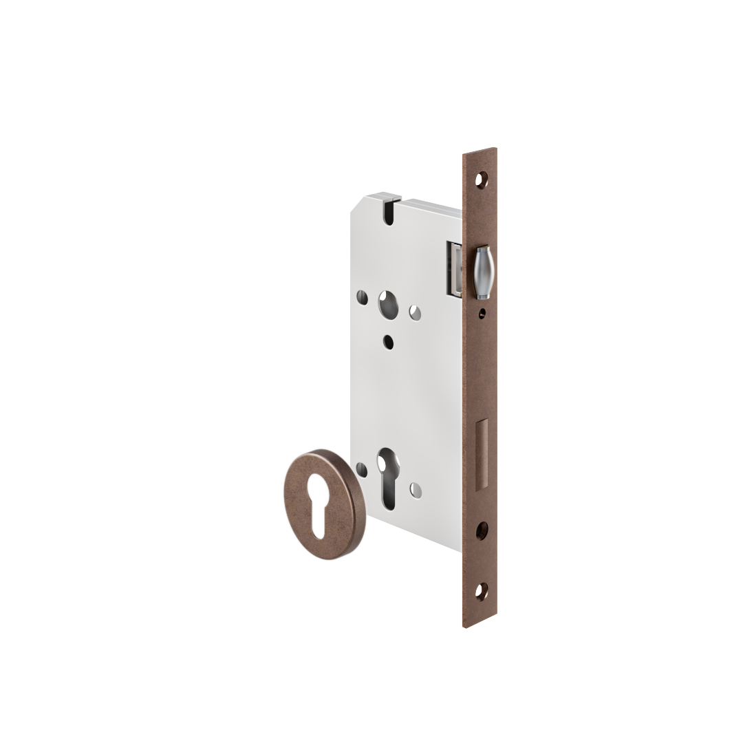 Roller Mortise Lock - 60mm Backset - Antique Bronze