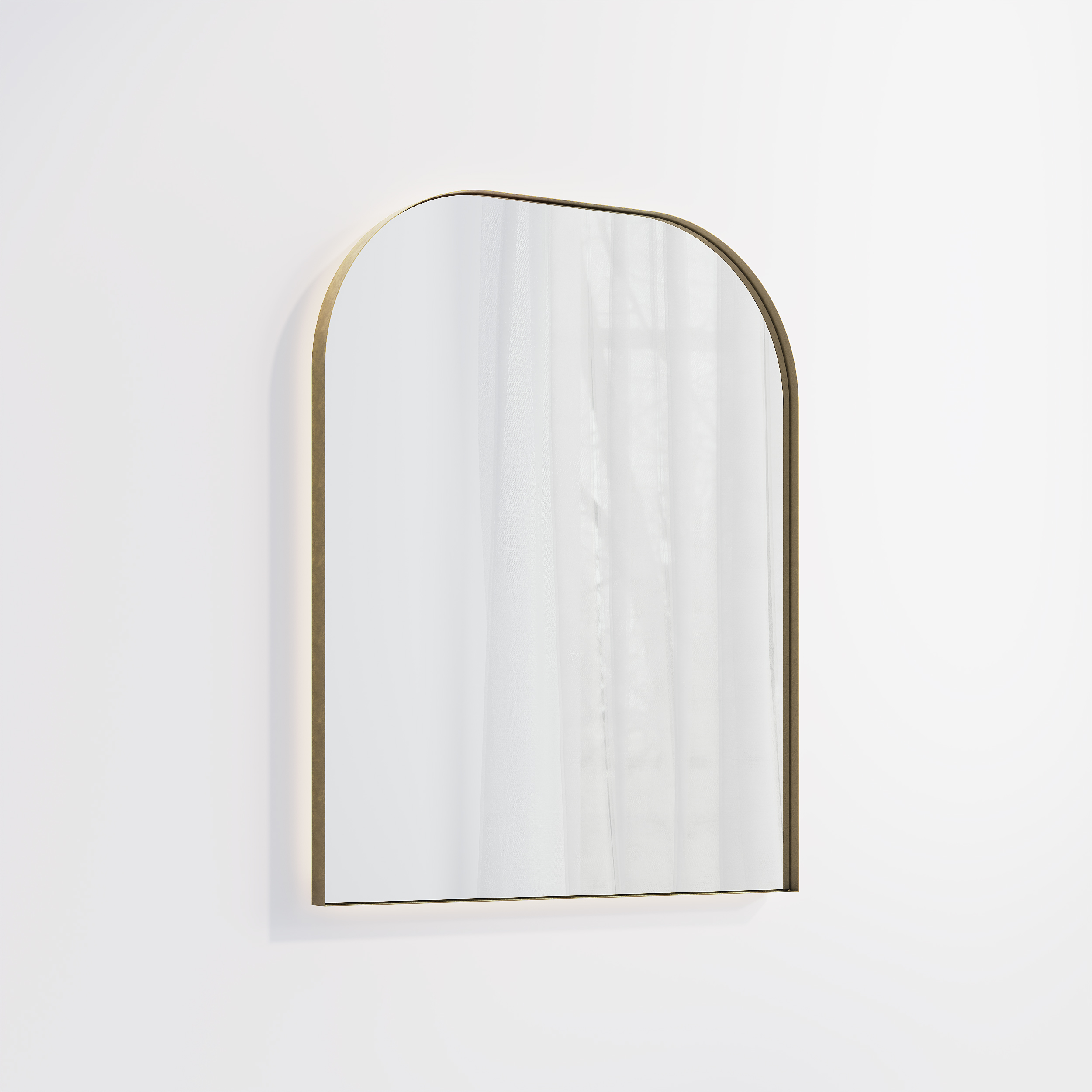 Arch Wall Mirror LED 600 x 750mm - Antique Aurum