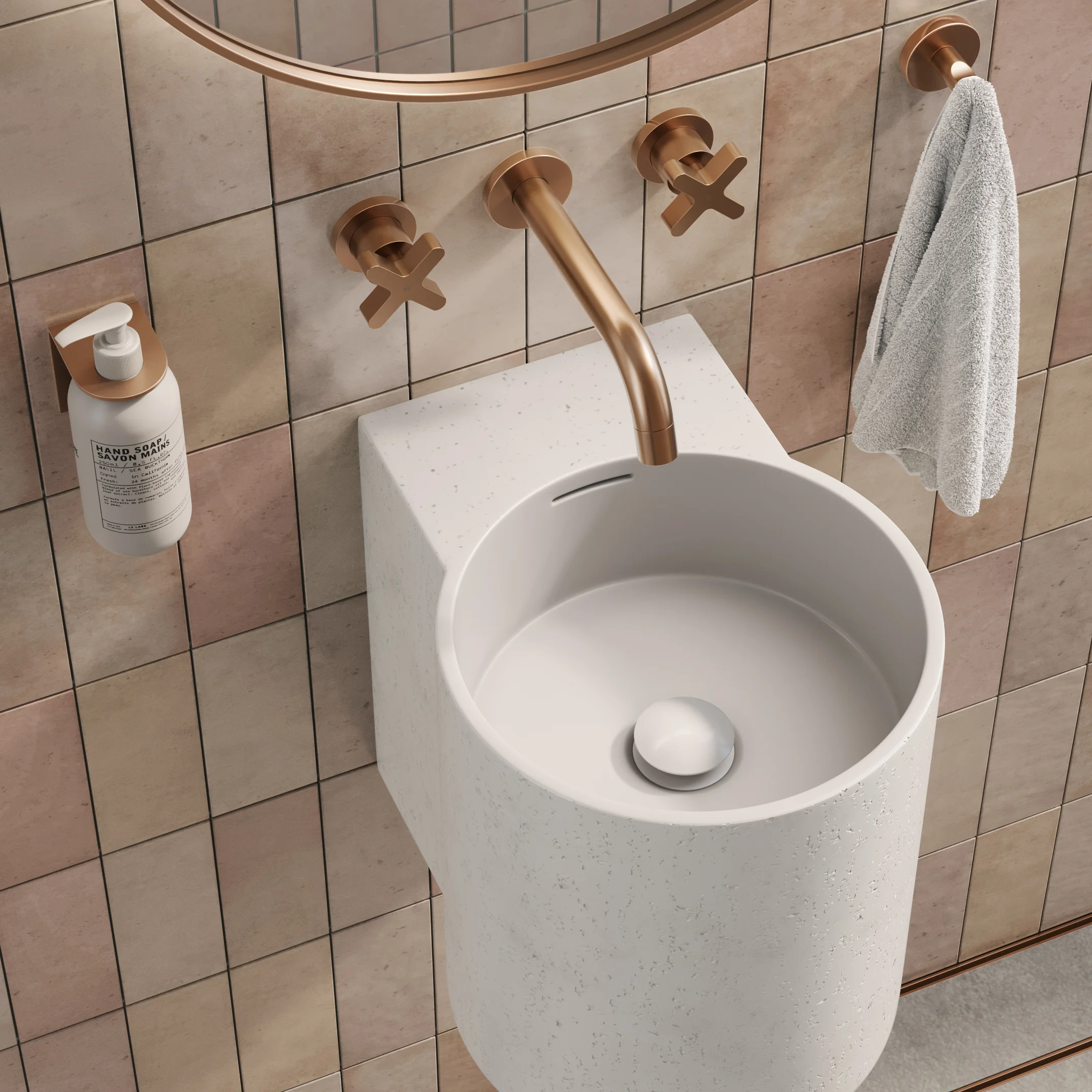 Atelis Wall Mounted Basin Overflow-White Avi Pop-Up Basin Wastes UK-WH