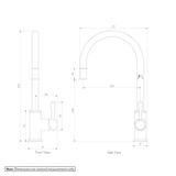 Kingsley Commercial Pull-Out Kitchen Mixer SPEC2