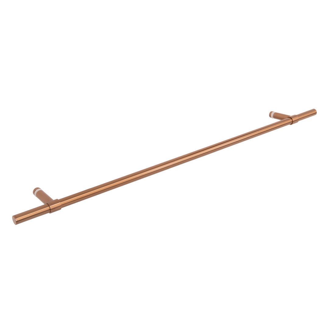 Modi Adjustable Glass Mounted Towel Rail 750mm - Brushed Copper