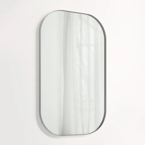 Aliro Rounded Rectangle Mirror 1000 x 625mm - Stainless Steel