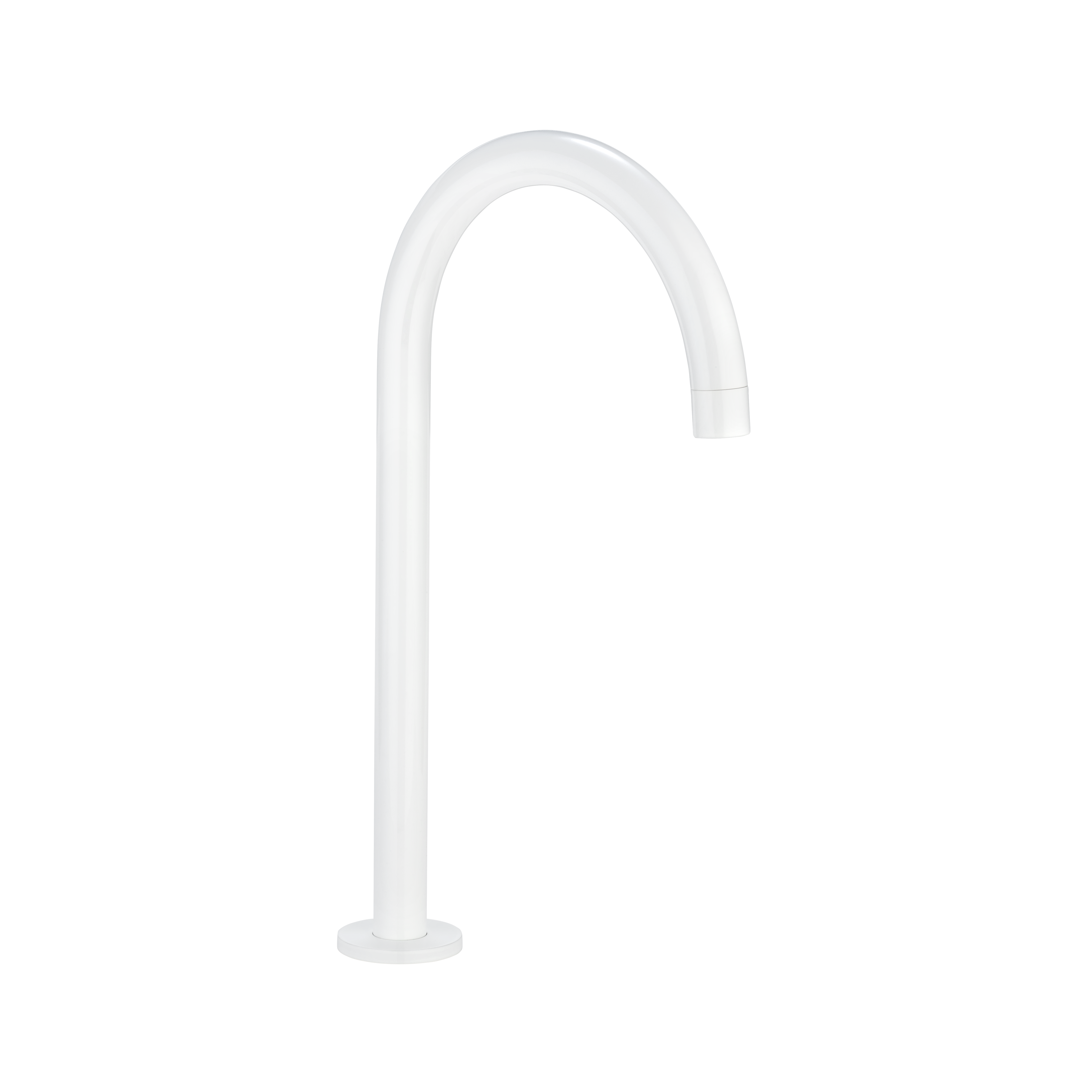 Gooseneck Bench Mounted Swivel Spout - White