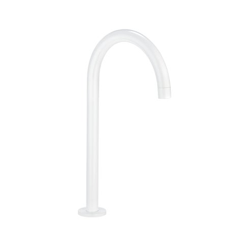 Gooseneck Bench Mounted Swivel Spout - White