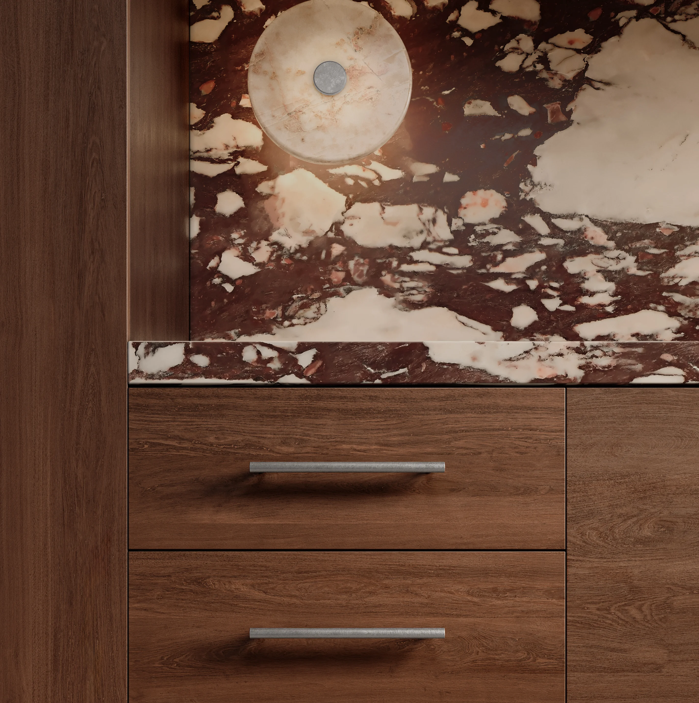 Antique%20Collection%20Kitchen%20Scene%20Close%20Up View%20D %20Tezra%20Cabinetry%20T-Pull 220mm Steel