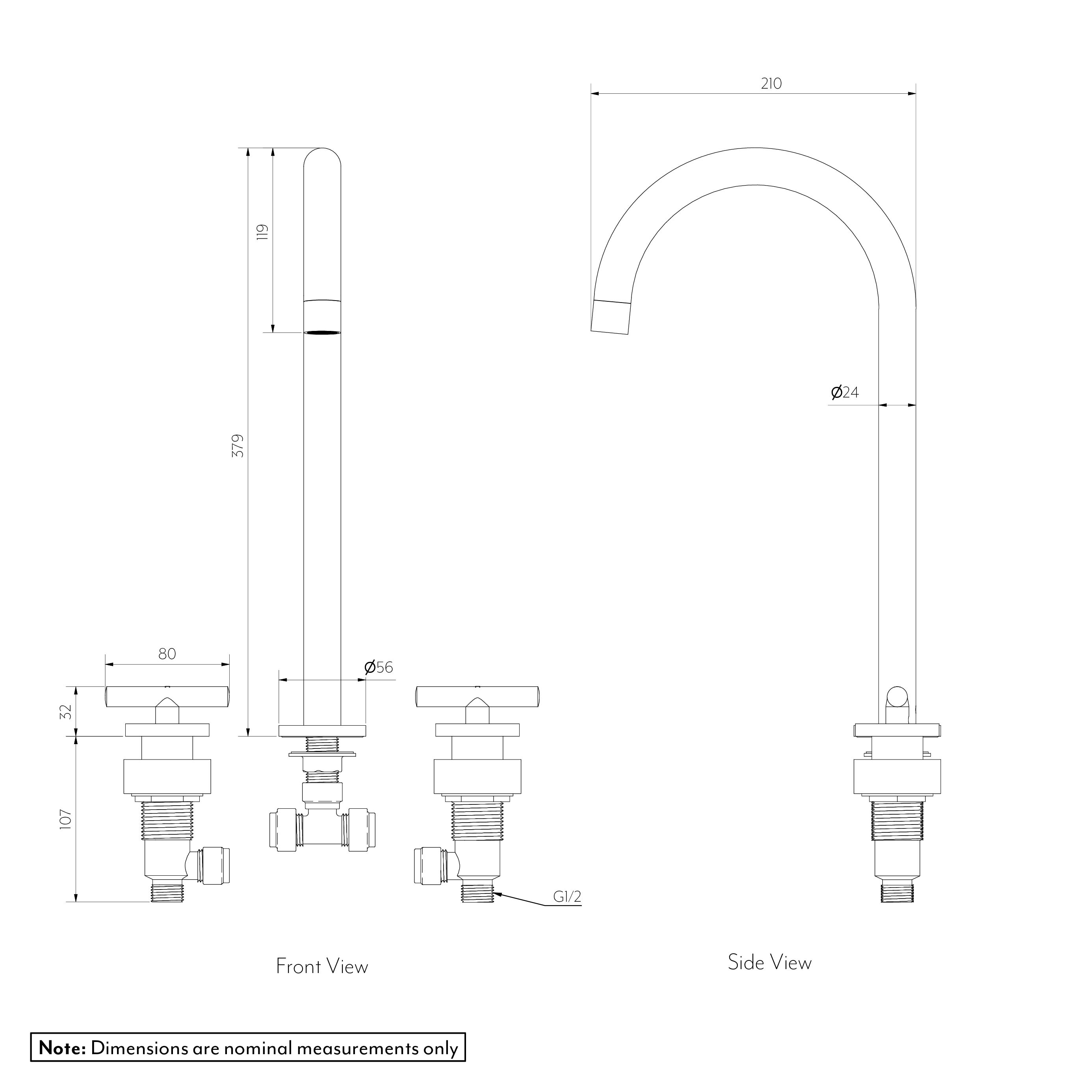 BARRE Assembly Bench Mounted Taps Gallery Spec