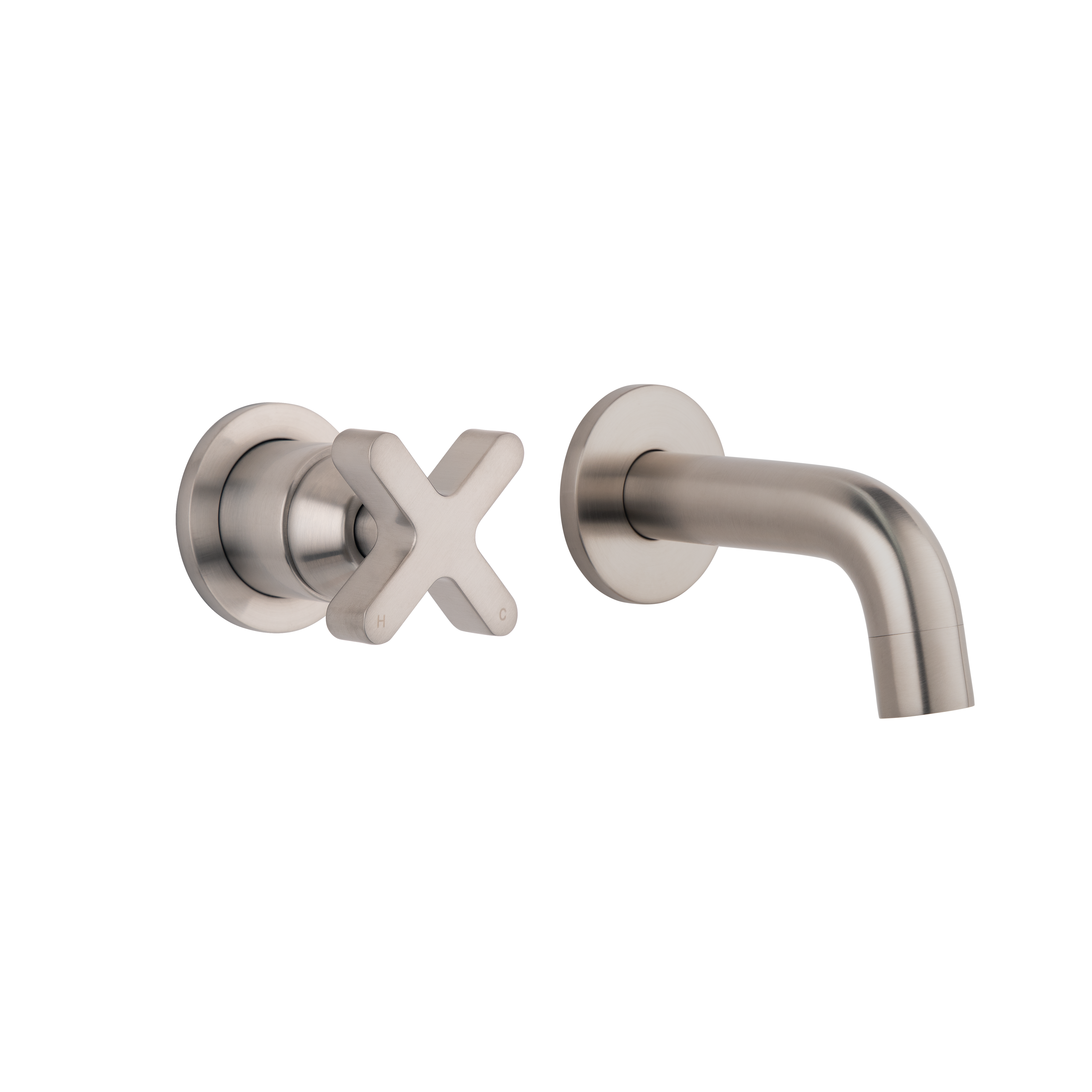 Cross Progressive Mixer & Mini Spout Set - Brushed Nickel
