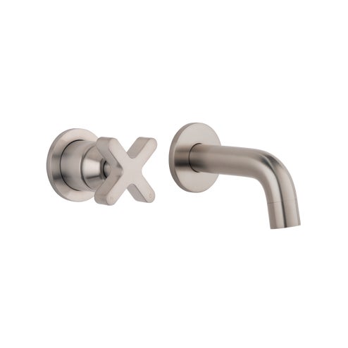 Cross Progressive Mixer & Mini Spout Set - Brushed Nickel